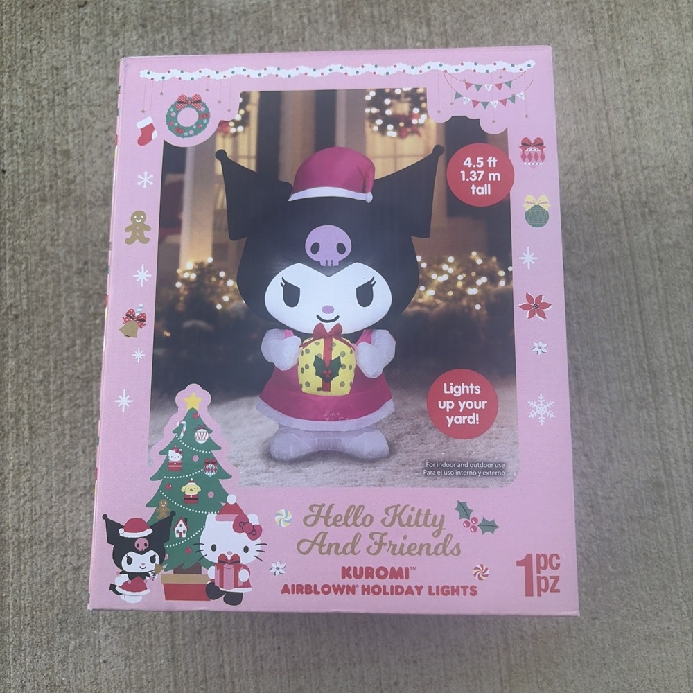 4.5-Ft Hello Kitty And Friends KUROMI Airblown Christmas Holiday Yard Inflatable